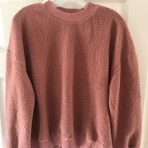 Fuzzy crew neck sweater